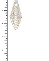 Rhinestone Chandelier Earrings with Geometric Bridal - chic women's accessory