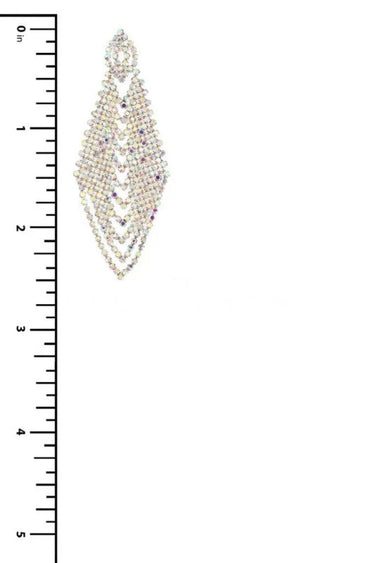 Rhinestone Chandelier Earrings with Geometric Bridal - chic women's accessory