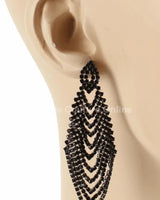 Rhinestone Chandelier Earrings with Geometric Bridal - trendy women's jewelry