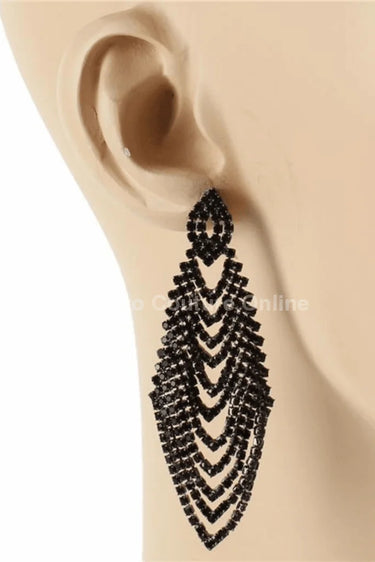 Rhinestone Chandelier Earrings with Geometric Bridal - trendy women's jewelry