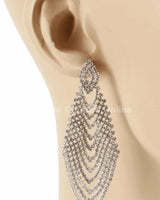 Rhinestone Chandelier Earrings with Geometric Bridal - women's statement jewelry