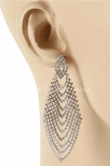 Rhinestone Chandelier Earrings with Geometric Bridal - women's statement jewelry