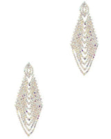Rhinestone Chandelier Earrings with Geometric Bridal - elegant piece by Palazzo Couture