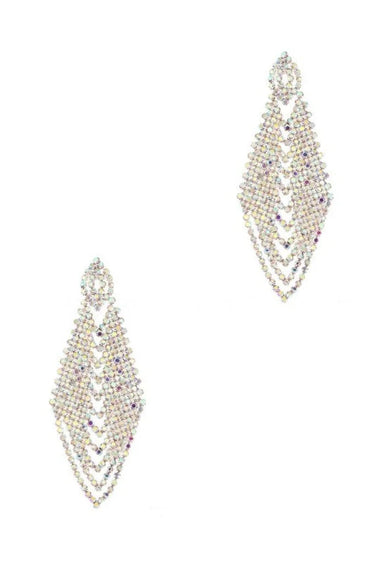 Rhinestone Chandelier Earrings with Geometric Bridal - elegant piece by Palazzo Couture