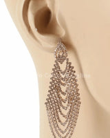 Rhinestone Chandelier Earrings with Geometric Bridal for women - fashion jewelry by Palazzo Couture
