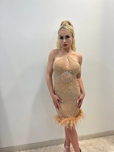 Elegant Bodycon Glam bodycon mini dress on model styled for going out