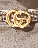 Rhinestone Great G Plain Belt (Black) - Palazzo Couture Online