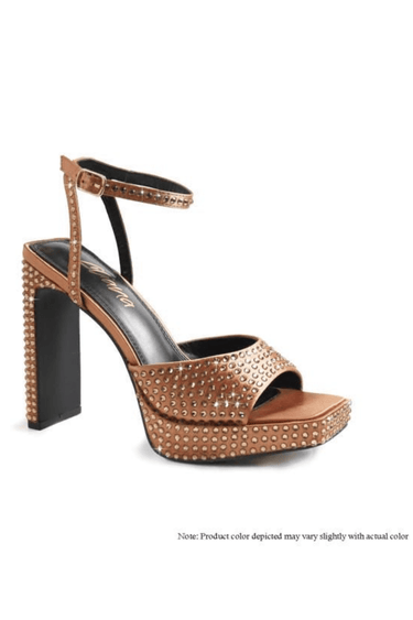 Rhinestone Platform Dress Shoes (camel) - Palazzo Couture Online