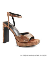 Rhinestone Platform Dress Shoes (camel) for women - stylish heels by Palazzo Couture