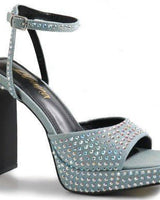 Rhinestone Platform Dress Shoes (Denim) - Palazzo Couture Online
