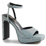 Rhinestone Platform Dress Shoes (Denim) for women - stylish heels by Palazzo Couture