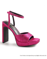 Rhinestone Platform Dress Shoes (Hot Pink) - Palazzo Couture Online
