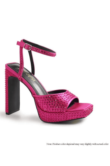 Rhinestone Platform Dress Shoes (Hot Pink) - Palazzo Couture Online