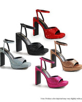 Rhinestone Platform Dress Shoes (Hot Pink) - Palazzo Couture Online