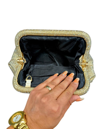 Rhinestone Rain Clutch (Black/Grey) - Palazzo Couture Online