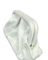Silver Rhinestone Rain Clutch – Elegant structured party bag with chain