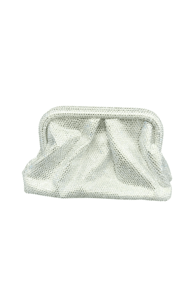 Rhinestone Rain Clutch Silver - Sparkling Evening Bag