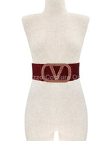 Rhinestone V Elastic Belt (Red) - Palazzo Couture Online