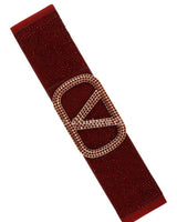 Rhinestone V Elastic Belt (Red) - Palazzo Couture Online