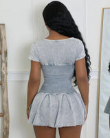 Women's Cement mini dress ribbed style back view