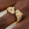 Jeweled Cheetah Wrap Ring worn on finger