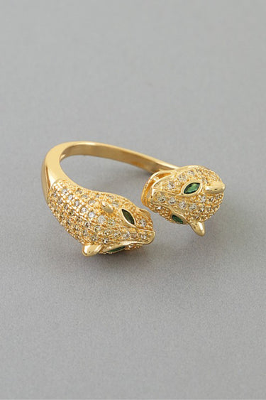 Jeweled Cheetah Wrap Ring front view