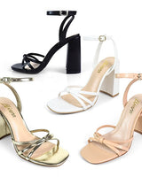 Rodeo Strappy Block Heels Black