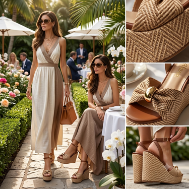 Paige Wedge Sandals Brown