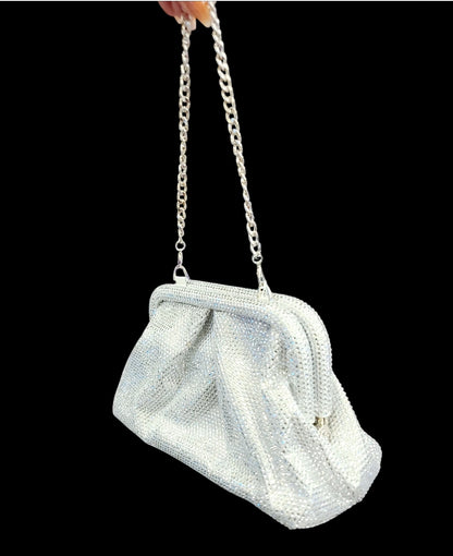 Rhinestone Rain Clutch (Silver)