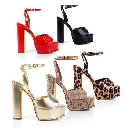 Platform Josy 6 Chunky Heels (Leopard)