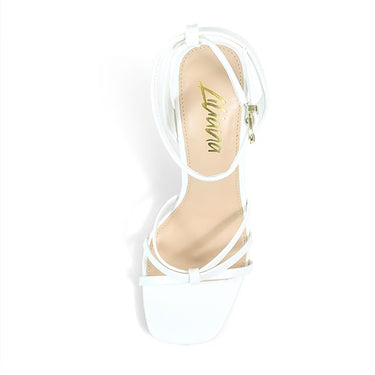 Rodeo Strappy Block Heels White