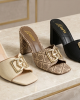 Sola Block Heel Mule Raffia