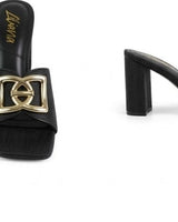 Sola Block Heel Mule Black