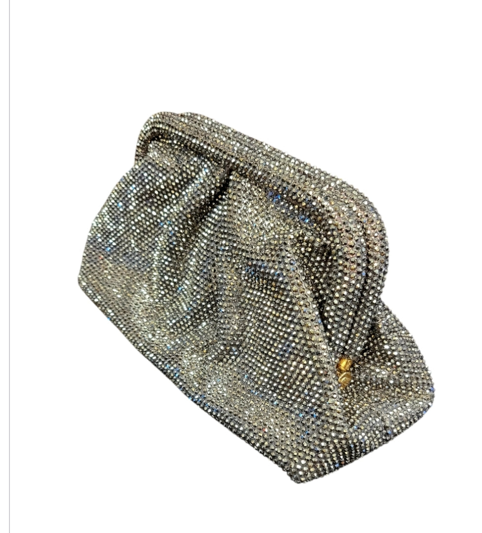 Rhinestone Rain Clutch (Black/Grey)