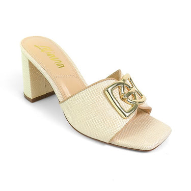 Sola Block Heel Mule Raffia