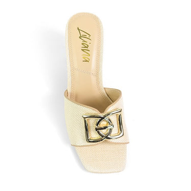 Sola Block Heel Mule Raffia