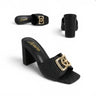 Sola Block Heel Mule Black