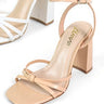 Rodeo Strappy Block Heels Nude