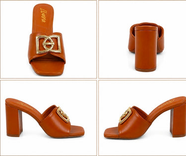 Sola Block Heel Mule Tan
