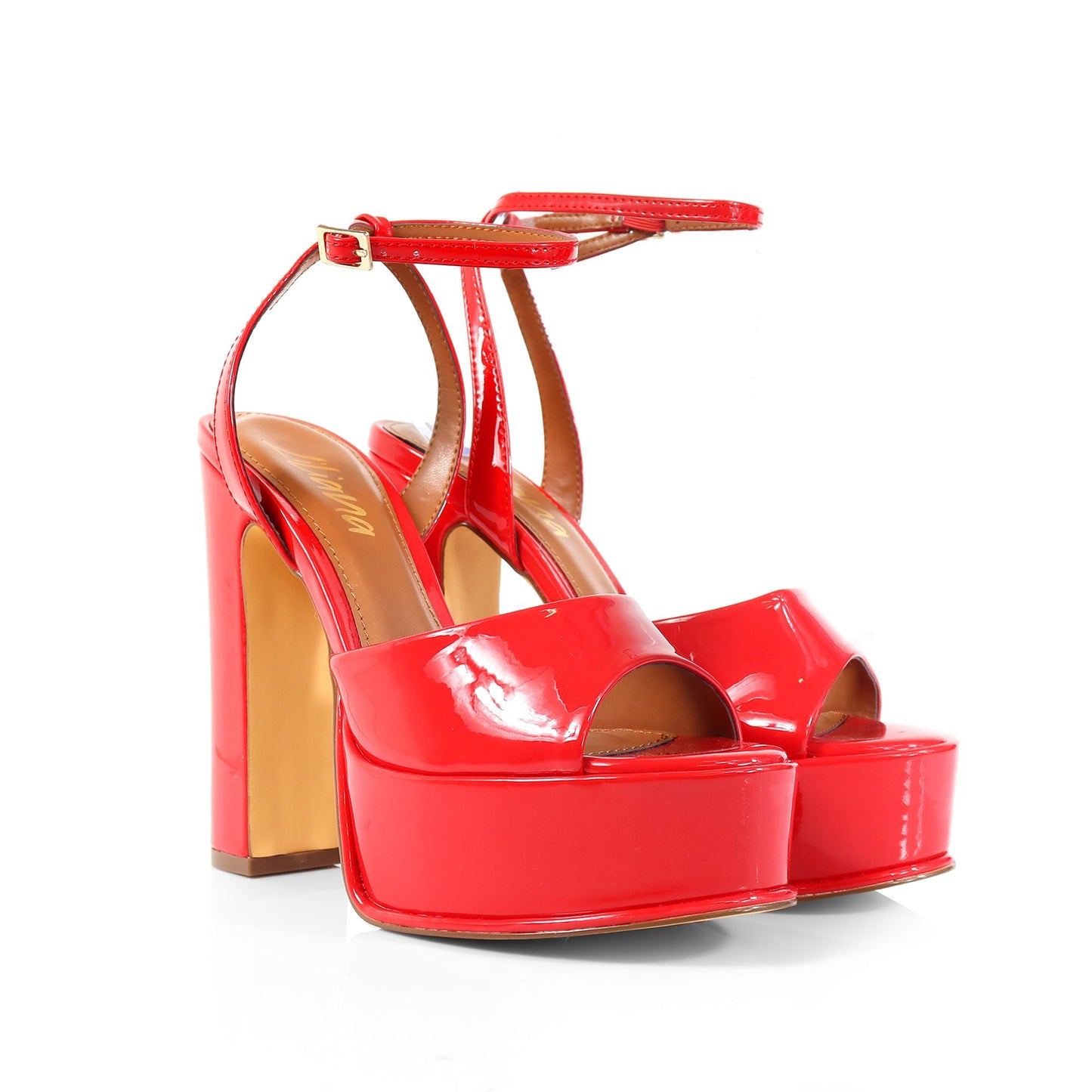 Platform Josy 6 Chunky Heels (Red )