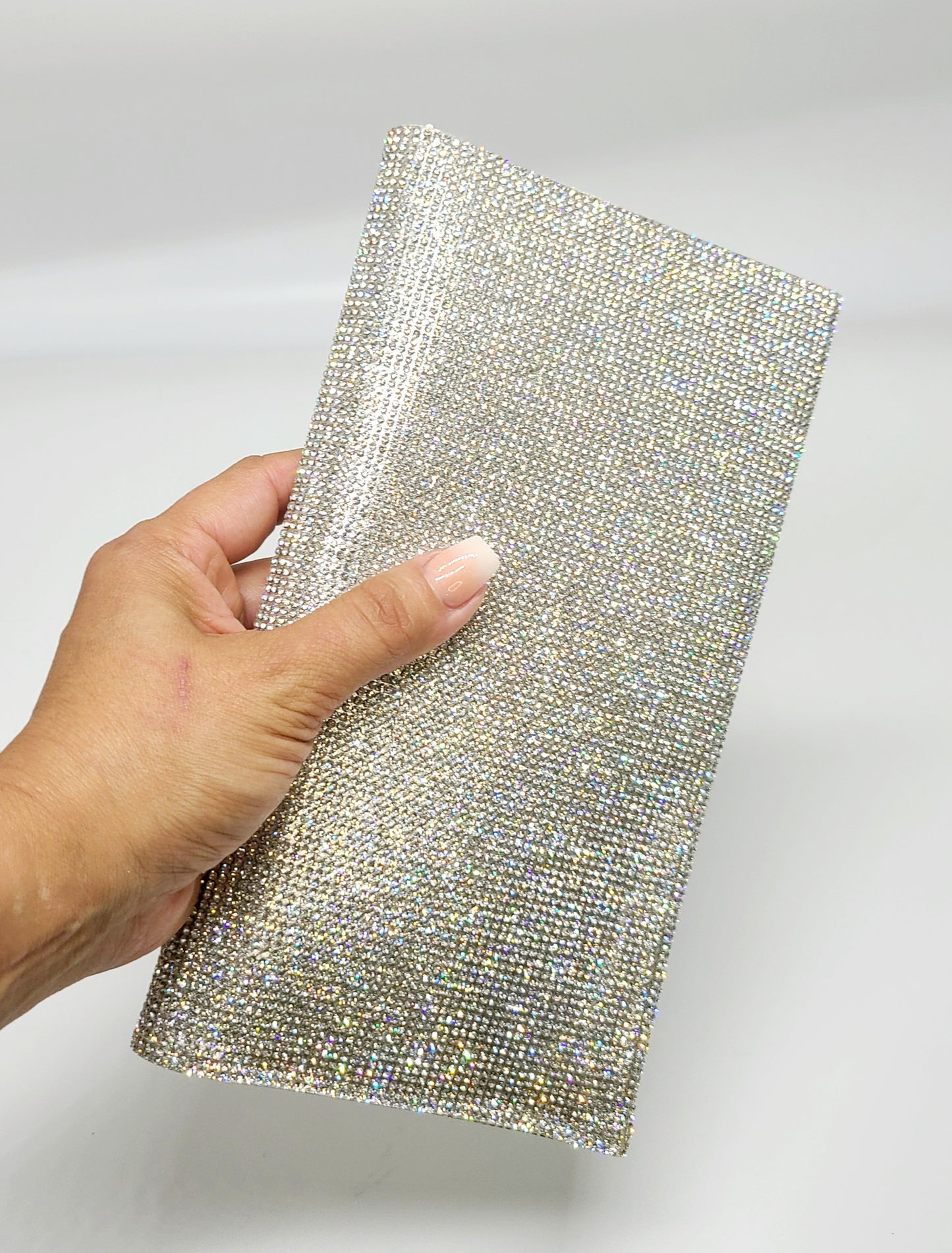 Hollywood Rhinestones Envelope Clutch (Silver)