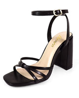 Rodeo Strappy Block Heels Black