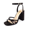Rodeo Strappy Block Heels Black
