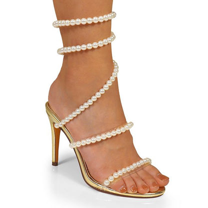 Ebbis Pearl Elegance Heels (Gold)