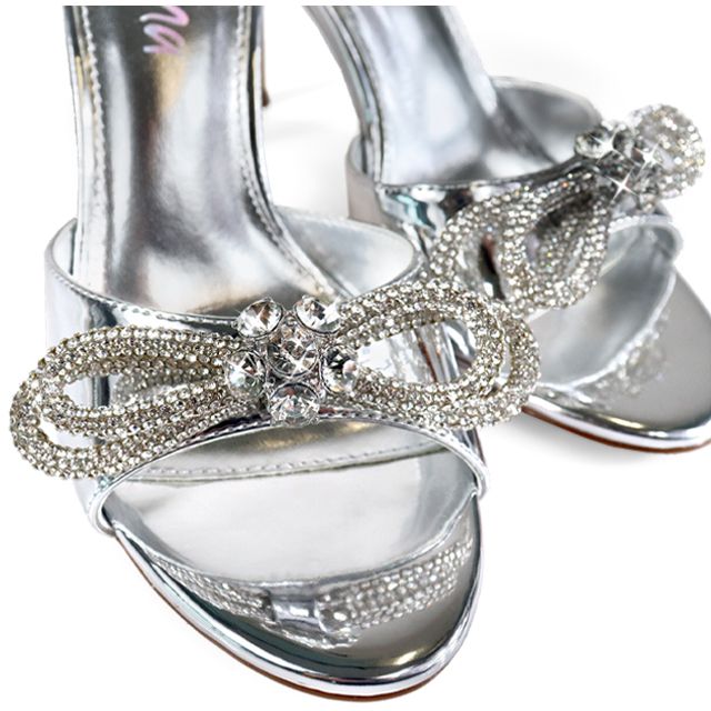 Zaha Slip On High Heels  (Silver)