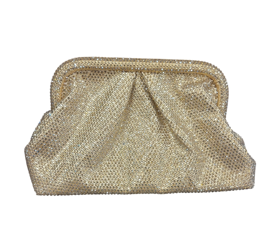 Rhinestone Rain Clutch (Light-Gold)