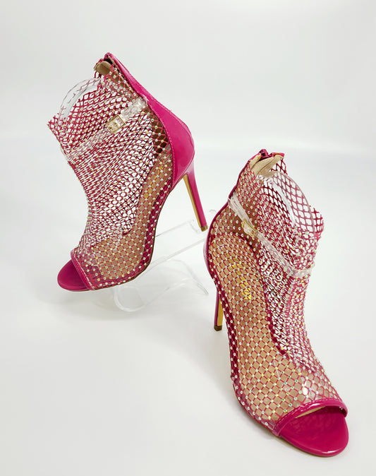 Tisha High Heel Ankle Boots (Pink)