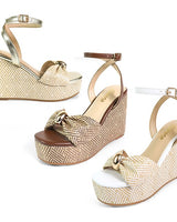 Paige Wedge Sandals Gold