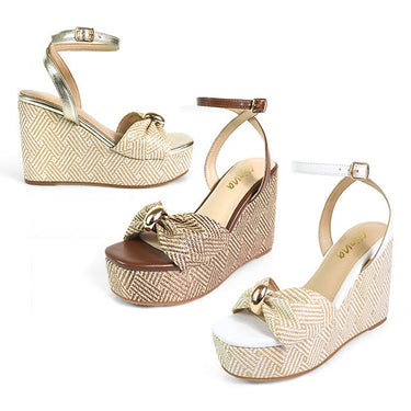 Paige Wedge Sandals Gold