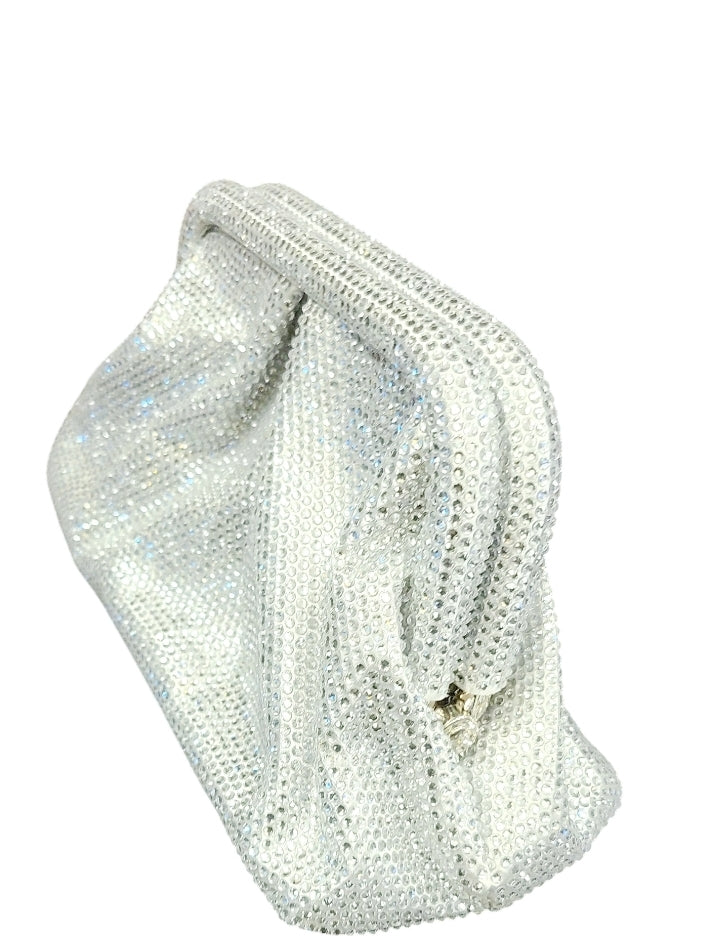 Rhinestone Rain Clutch (Silver)